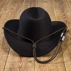Handgefertigte geflochtene Leder Stampede String, Cowboyhut Kinnriemen, anpassbare Hutband, strapazierfähiges Leder, Option für personalisierte Gravur