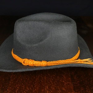 Cowboy Hutband aus Leder, Westernhutband orange Bild 4