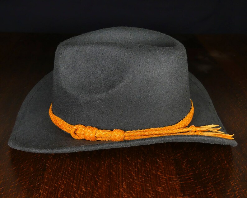 Cowboy Hutband aus Leder, Westernhutband orange Bild 4