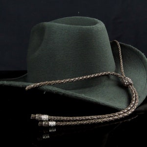 Cinturino per cappello da cowboy in pelle intrecciata a mano: Stampede String