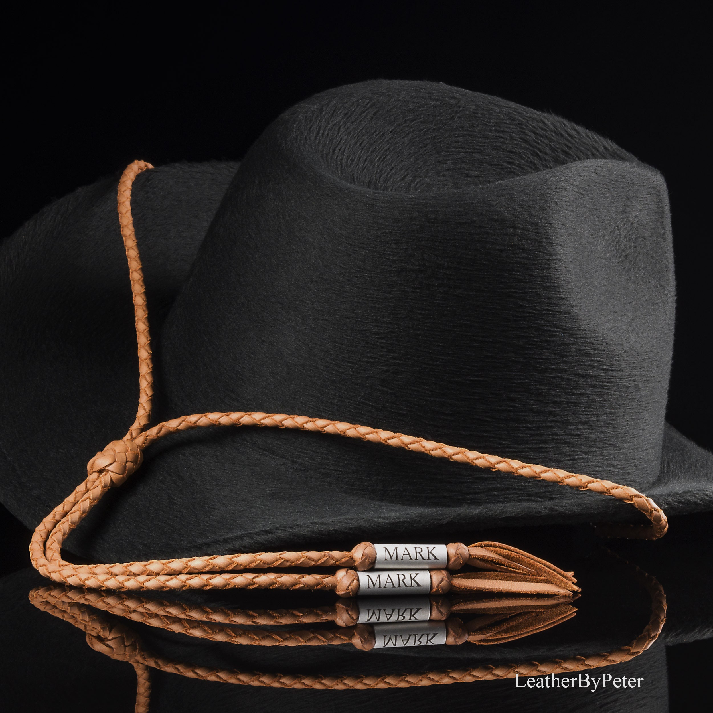 Black Leather Chin Strap Stampede String Cowboy Hat Band Men 