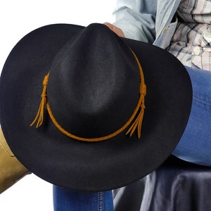 Hand-Braided Leather Cowboy Hat Band: Western Rodeo Style