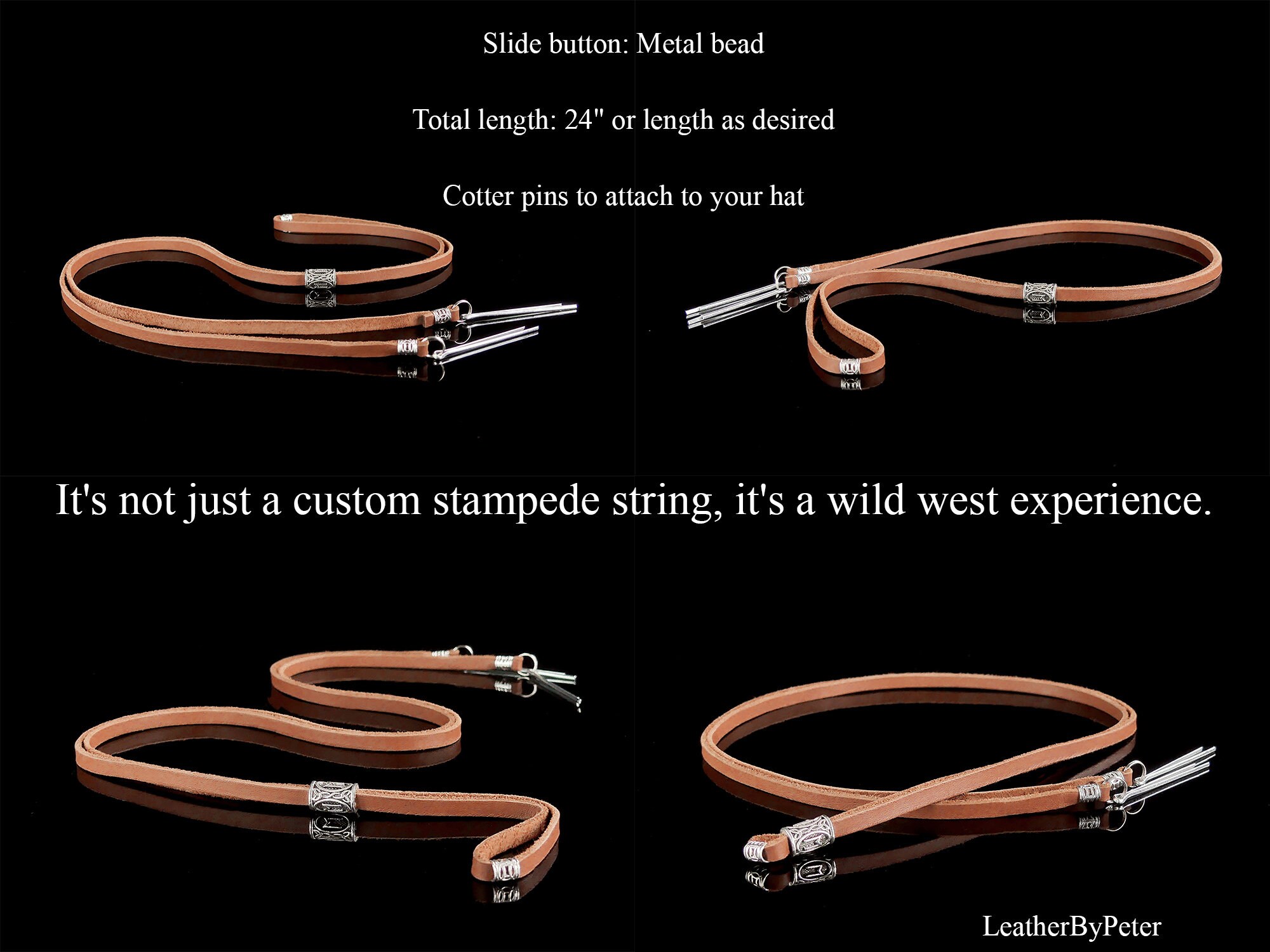 Stampede String Saddle Custom Leather Stampede String for Cowboy Hats, Western Wear ...