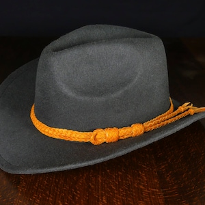 Cowboy Hutband aus Leder, Westernhutband orange Bild 3