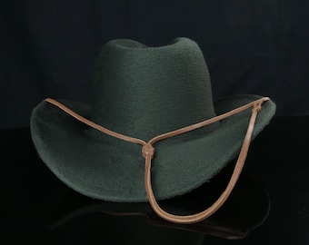 Brown leather stampede string, Western wear for women and men