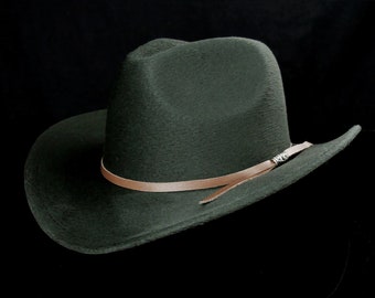 Banda de cuero ajustable para sombrero con deslizador plateado: accesorio estilo western