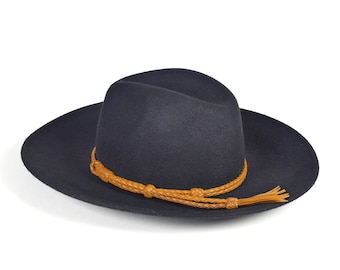 Cinta para sombrero de cuero trenzada a mano, estilo western, ajustable, estilo vaquero rústico.