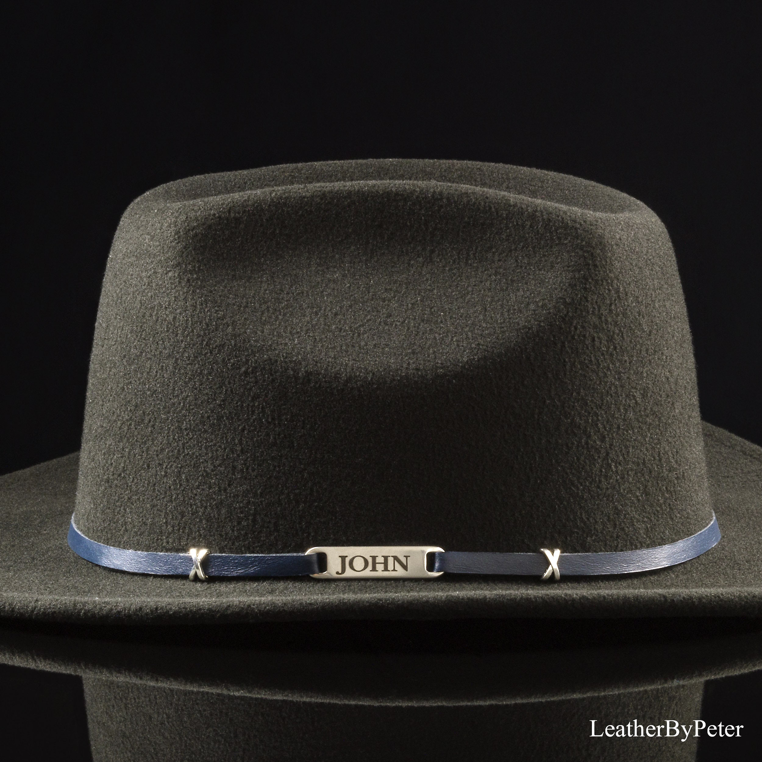 Fascia Per Cappello Western Piceno In Pelle Di Caimano - Colore Black Cherry