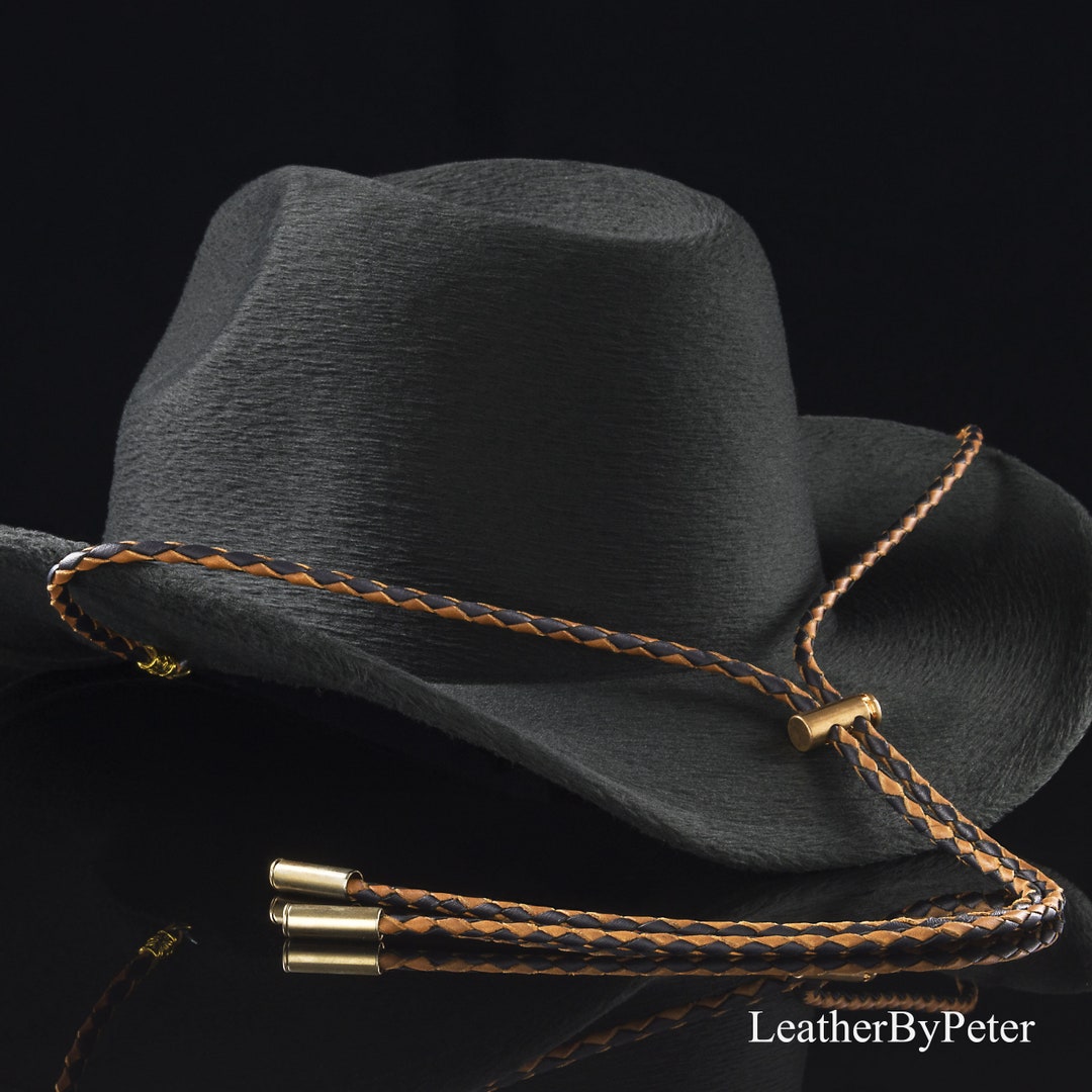 Leather Stampede String, Braided Hat Chin Strap for Cowboy and Western Hats Etsy