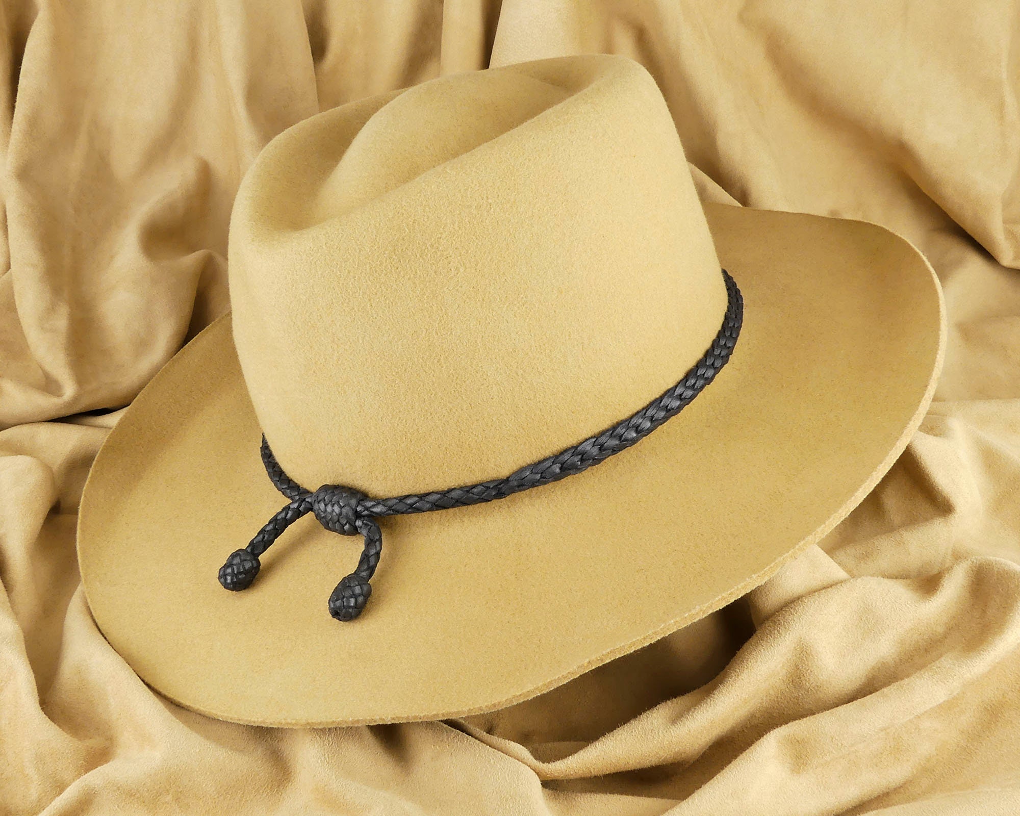 Raw leather braided rodeo cowboy western hat bands - Toquillas de