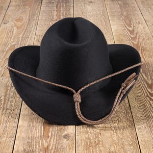 Geflochtener Cowboy Hut Stampede Riemen, Haselnuss brauner Cowboy Kinnriemen, Stampede Lederschnur