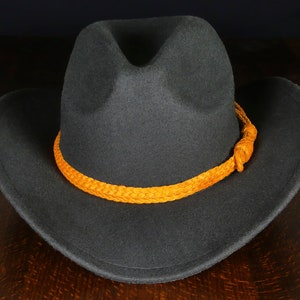 Custom cowboy leather hat band, western orange hat bands,