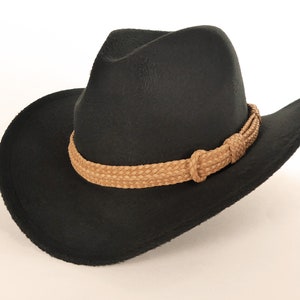Light brown cowboy leather hat band, Custom western hat band, Hat bands women,