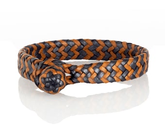 Pulsera de cuero trenzado para hombre Pulsera personalizada para hombre