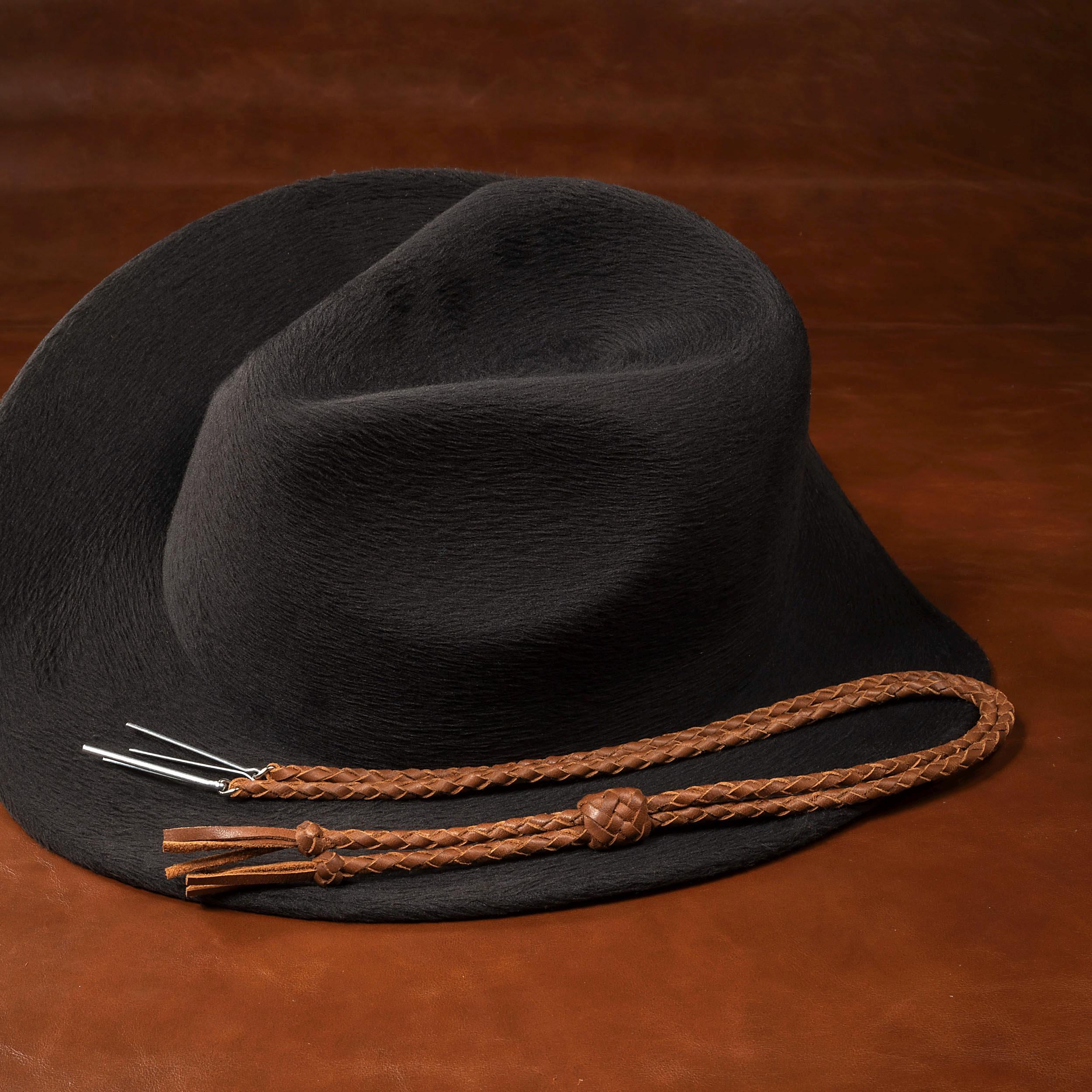 Chapeau de cowboy marron ruban vachette