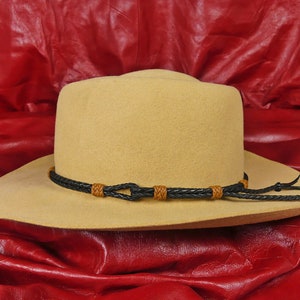 Black and whiskey leather cowboy, or western hat band, Rodeo hat band