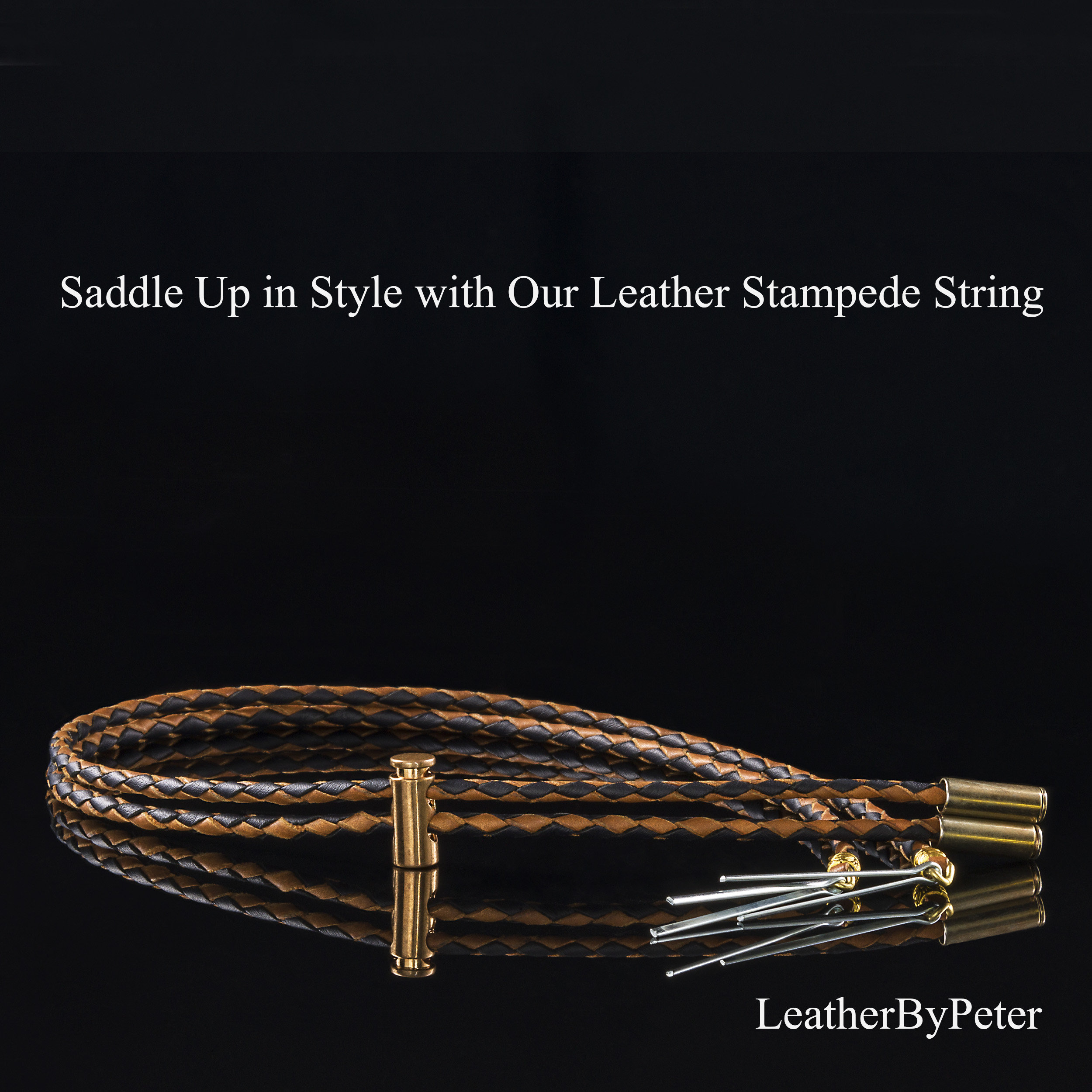 Dark Brown Hand-braided Leather Stampede String, Cowboy Hat Accessories, 