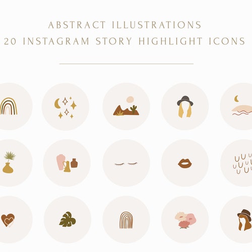 Instagram Story Highlight Icons Boho Instagram Abstract | Etsy