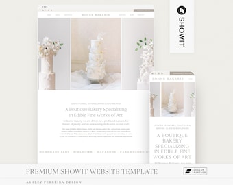 Premium Showit Website Template, Showit Template for Cake Designers, Wedding Professionals, Wedding Photographers, Wedding Planners