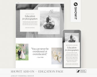 Strona edukacyjna Showit, strona sklepu Showit, szablon witryny internetowej Showit Premium, szablon Showit dla fotografów, strona mentora fotografa