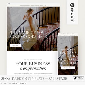 Showit Sales Page Template, Sales Page for Photographers, Sales Page Add-On, Showit Template, Add-On Showit Template, Course Sales Page