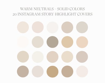 20 Instagram Story Highlight Icon Covers, Solid Colors Icons, Neutral Solid Colors Icons, Blush Colors Icon, Social Media Icons, Instagram