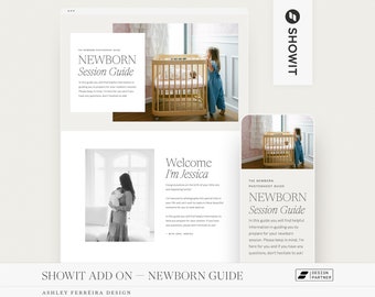 Showit Add-On, Newborn Session Guide, Template for Photographers, Premium Showit Website Template, Family Photographer, Newborn Photographer