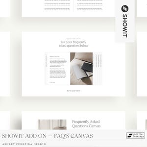 FAQ Showit Template, FAQ Add-On Canvas, Premium Showit Website Template, Showit Template for Photographer, FAQ Add-On, Drop-Down, Accordion