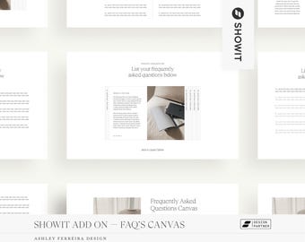 FAQ Showit Template, FAQ Add-On Canvas, Premium Showit Website Template, Showit Template for Photographer, FAQ Add-On, Drop-Down, Accordion