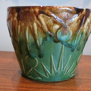 Vintage Robinson Ransbottom Sun and Moon Planter Pot 1400-6  / Flower Pot /  Deco Style Planter /  Roseville RRPCO  5"