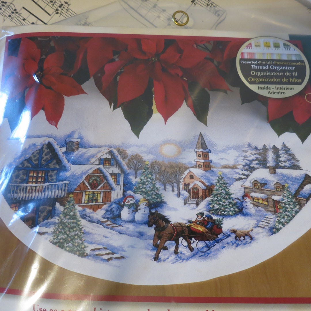 Counted cross stitch christmas tree skirts