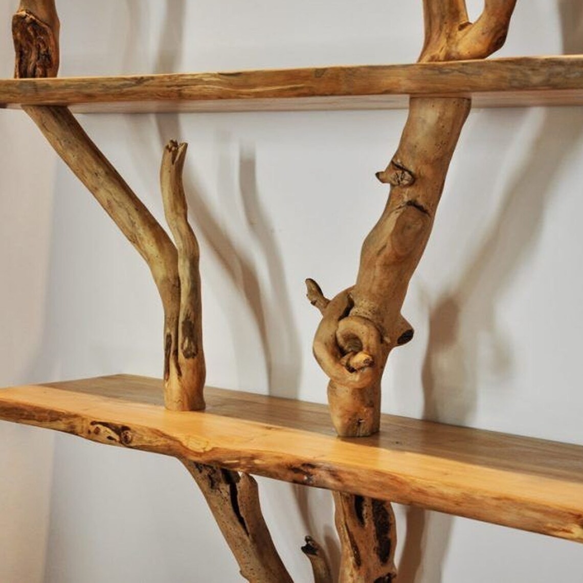 Tree Branches Wood Floating Shelves Wall Mount Live Edge Etsy