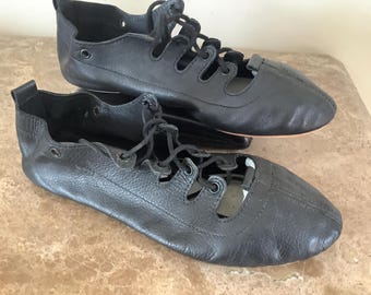 James Senior Highland-dansschoenen, zwart leer, maat UK 4