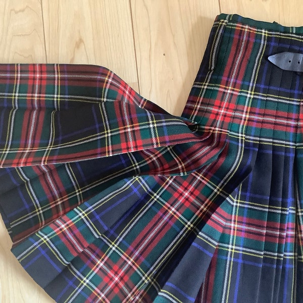 Vintage mens Scottish handmade kilt, Stewart Black Modern, waist 28-30 inches