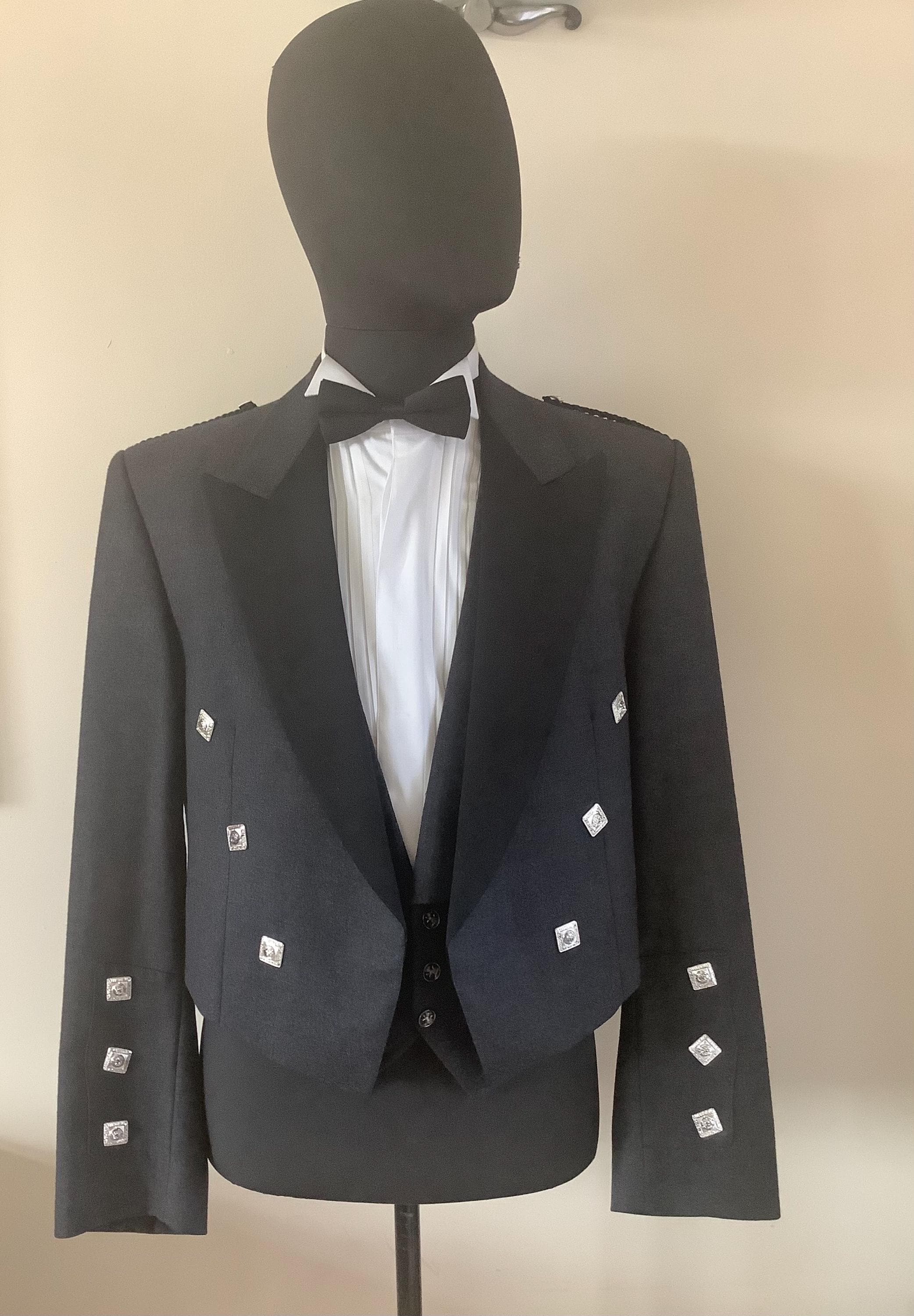 Vintage Mens Scottish Kilt Jacket and Waistcoat Prince Charlie