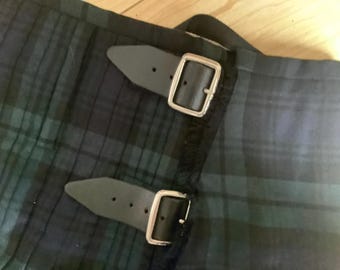 Frauen, Mädchen, Jungs, handgemachter Kilt aus Wolle, Black Watch Tartan, Taille 66-72 cm.