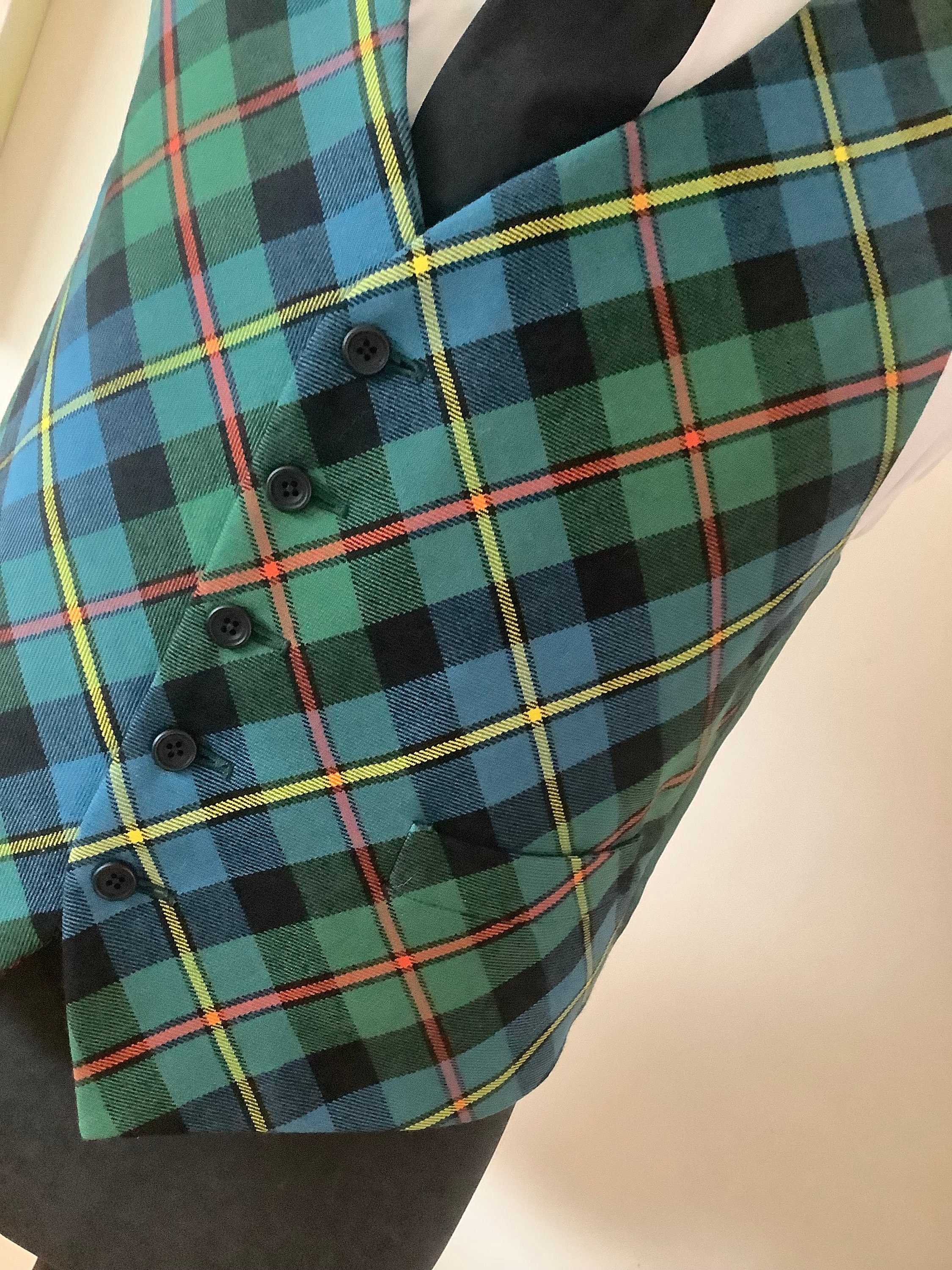 Green tartan waistcoat sale