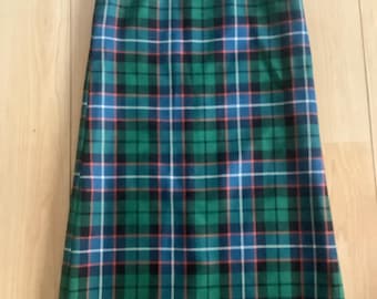Vintage Scottish Full Length Tartan Skirt , Russell Ancient