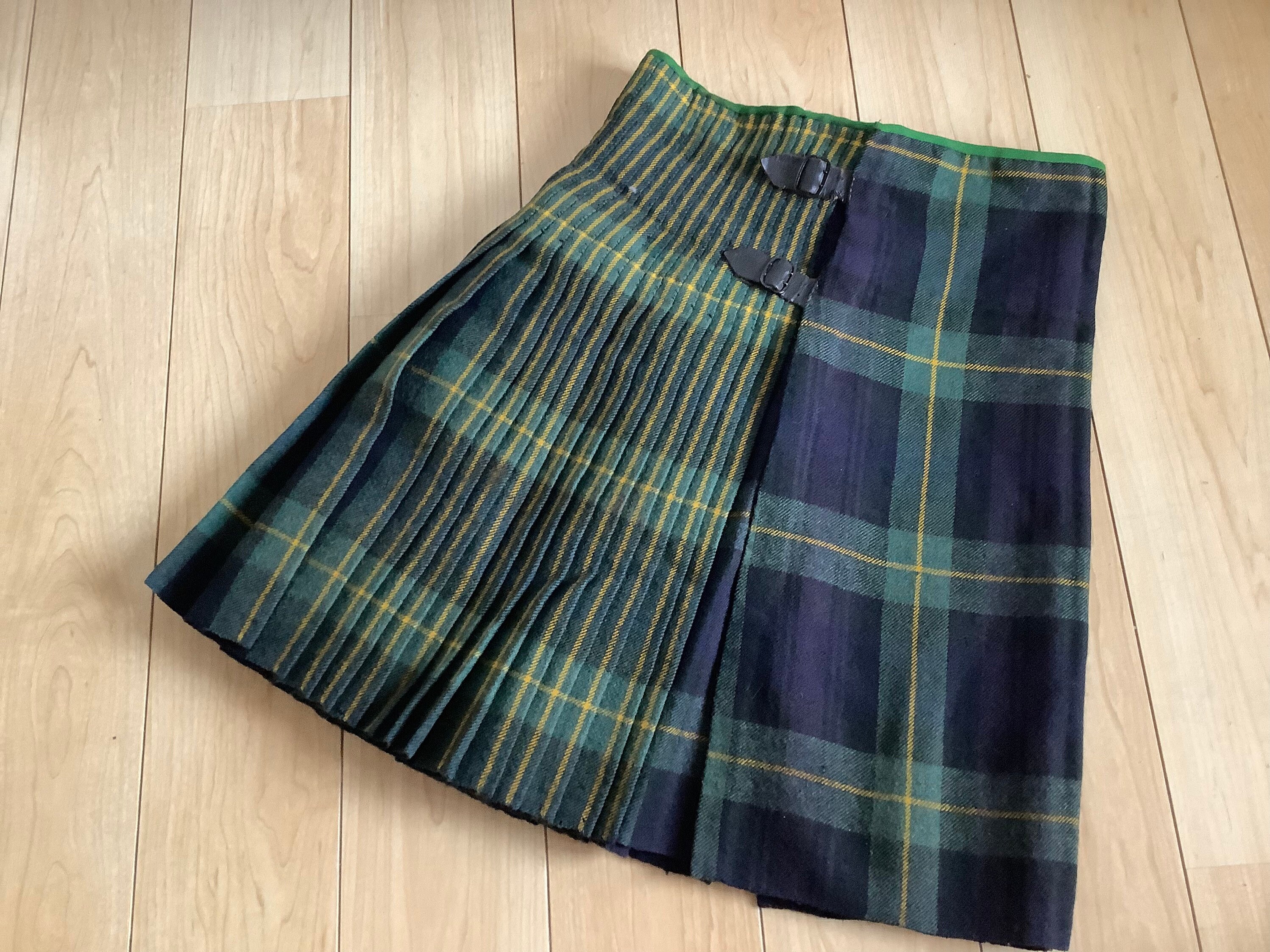 Vintage mens Scottish handmade army kilt, Gordon tartan, waist 34