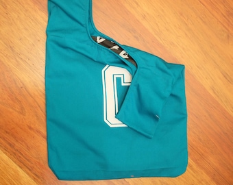 Emerald green netball bib bag reversible - unique netball team gift, gift for mum or bridesmaid - sport bag, book bag, shopping bag – custom