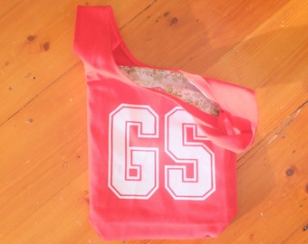 Red netball bib bag reversible - unique gift netball player, gift for mum, zero waste, green gift – custom available