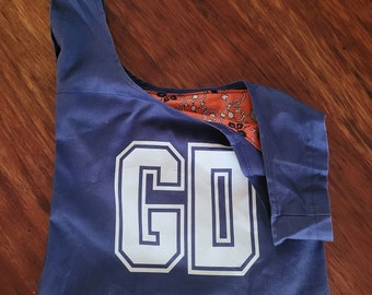 Navy blue netball bib bag reversible - unique gift netball player or coach, gift for mum, zero waste, green gift – custom available