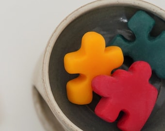 Puzzle Wax Melts - Jigsaw Puzzle Pieces Scented Wax Fun Shape Unique Cute Pop Color Retro Aesthetic Room Decor Home Fragrance Gift For Her