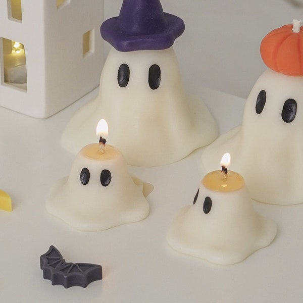 Baby Ghost Candle Bundle Set - Halloween Party Decorative Gift Spooky Room Pumpkin Art Decor Funny Cute Design Handmade Craft For Mom Her