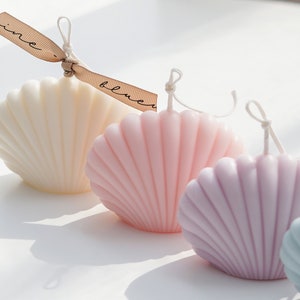 Seashell Candle - Beach House Aesthetic Home Decor Pastel Lovers Gifts For Her Shell Candle Desk Decor Wall Shelf Display Wedding Favor