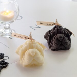 Shar Pei Candle - Dog Lovers Gift For Her Pet Loss Memorial Sympathy Gifts For Him Cute Fun Dog Mom Gift Scented Soy Wax Candle Birthday