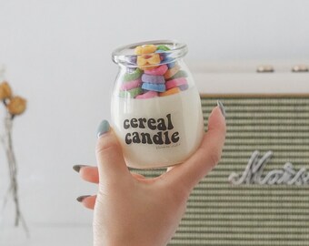 Cereal Candle - Fruit Loops Dessert Lovers Gift For Her Fruity Rings Cute Fun Decorative Birthday Bridesmaid Proposal Wedding Favor