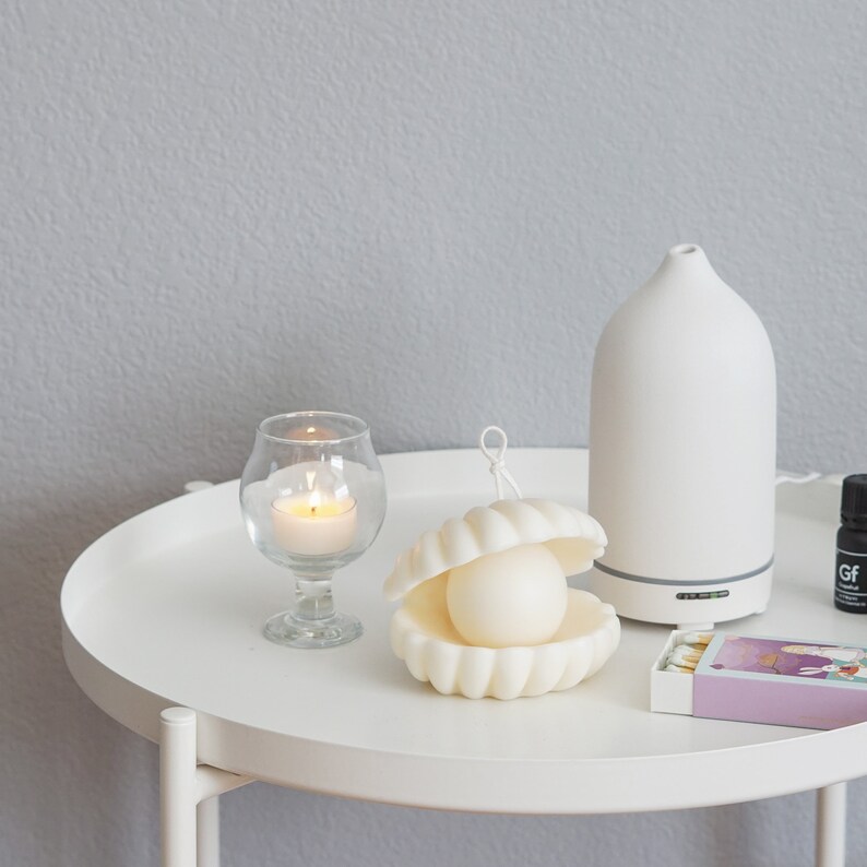 Shell Pearl Candle Soy Wax Candle Seashell Shell Candle Etsy