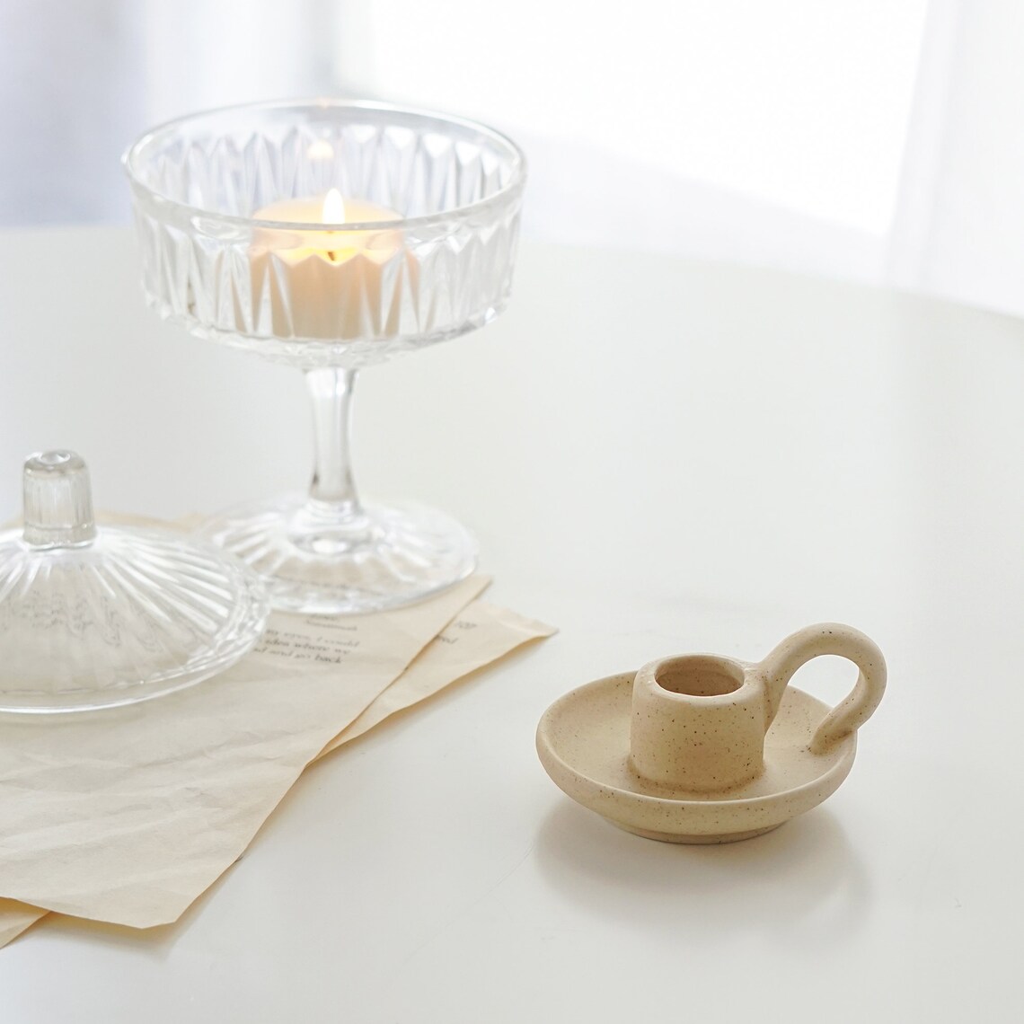 Ceramic Candle Holder Taper Candle Holder Minimal Nordic Etsy