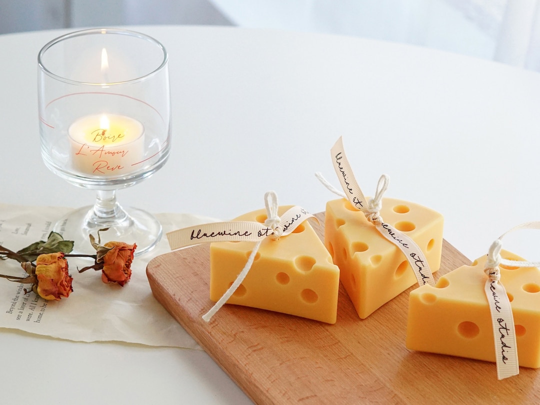Cheese Candle Cute Fun Aesthetic Home Decor Candle Gift For Etsy 日本